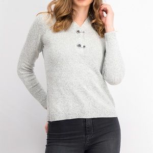 Karen Scott Women’s Petite Large HRDWR trim Swtr